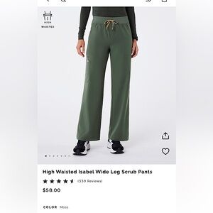 Figs Isabel High Waisted Wide Leg Scrub Pant